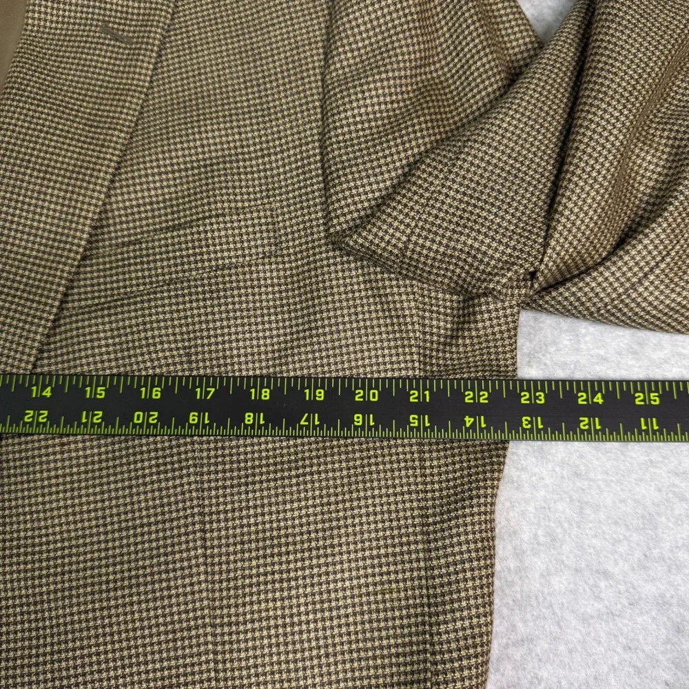 Jos. A. Bank Gordon Mens 46 Long Silk Wool Blend Blazer Brown Houndstooth Jacket
